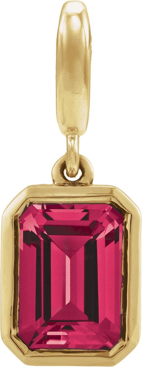 14K Yellow Gold Natural Ruby Charm/Pendant