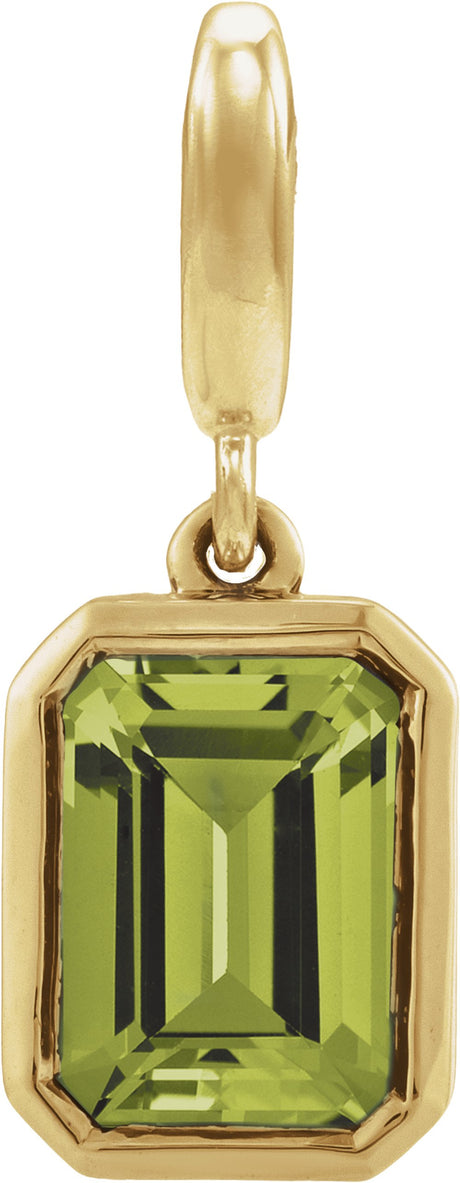 14K Yellow Gold Natural Peridot Charm/Pendant