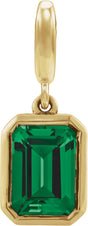 14K Yellow Gold Natural Emerald Charm/Pendant
