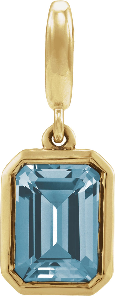 14K Yellow Gold Natural Aquamarine Charm/Pendant