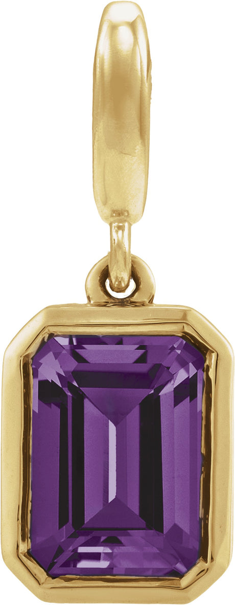 14K Yellow Gold Natural Amethyst Charm/Pendant