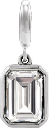 14K White Gold 1CT Lab-Grown Diamond Charm/Pendant