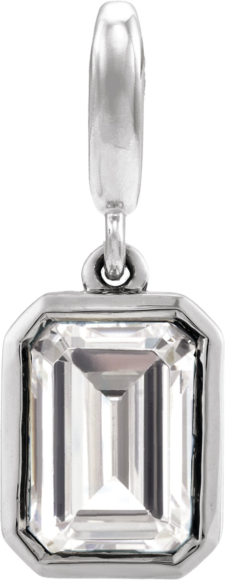 14K White Gold 1CT Lab-Grown Diamond Charm/Pendant