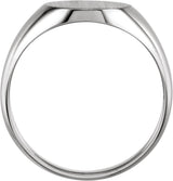 14K White Gold Oval Signet Ring