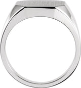 14K White Gold Octagon Signet Ring