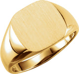 18K Yellow Gold 11 mm Square Signet Ring