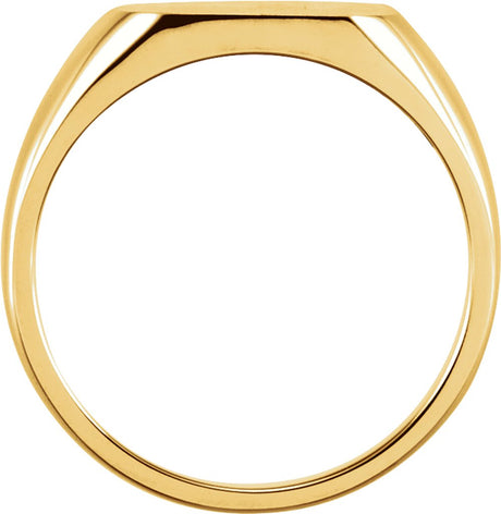 18K Yellow Gold 11 mm Square Signet Ring