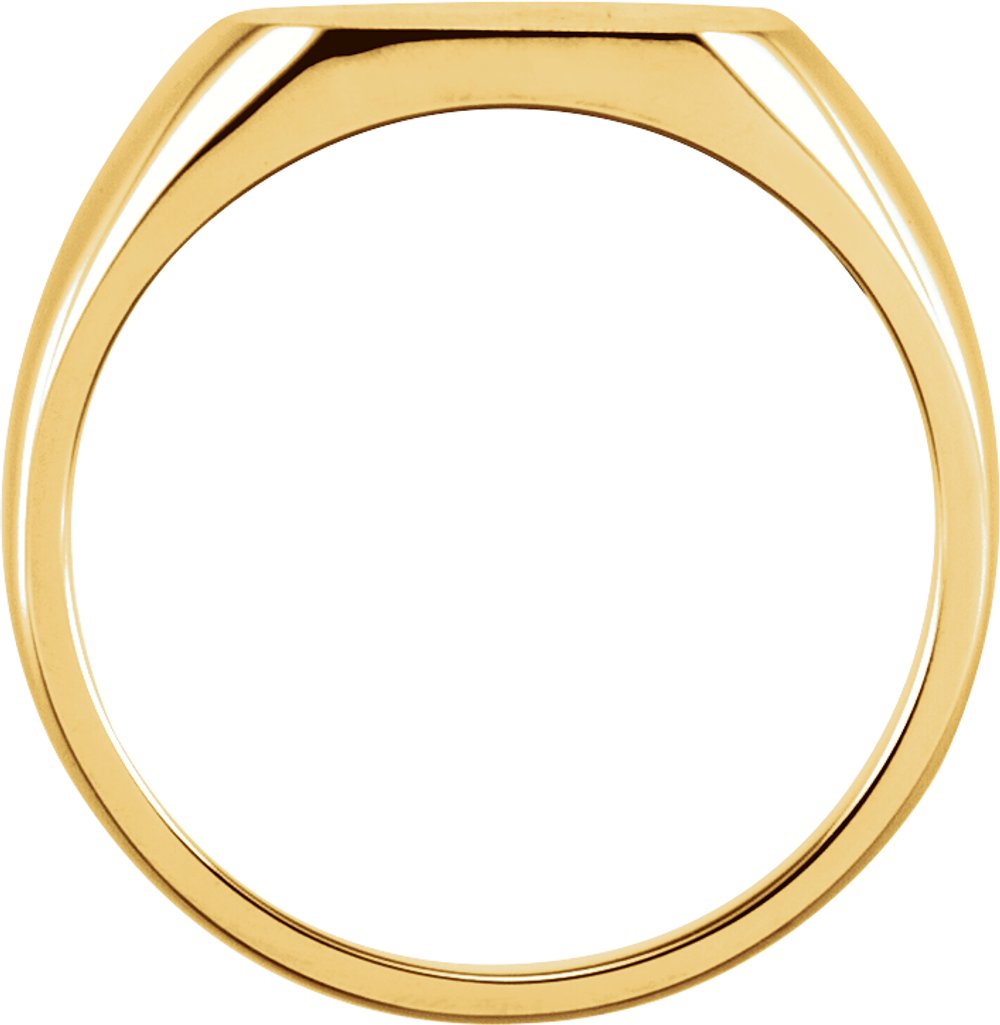 14K Yellow Gold 11 mm Square Signet Ring