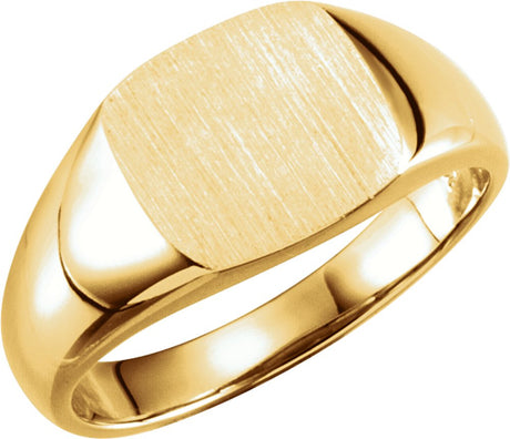 10K Yellow 9 mm Square Signet Ring