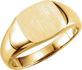 10K Yellow Gold 9 mm Square Signet Ring