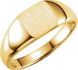 14K Yellow Gold 7 mm Square Signet Ring