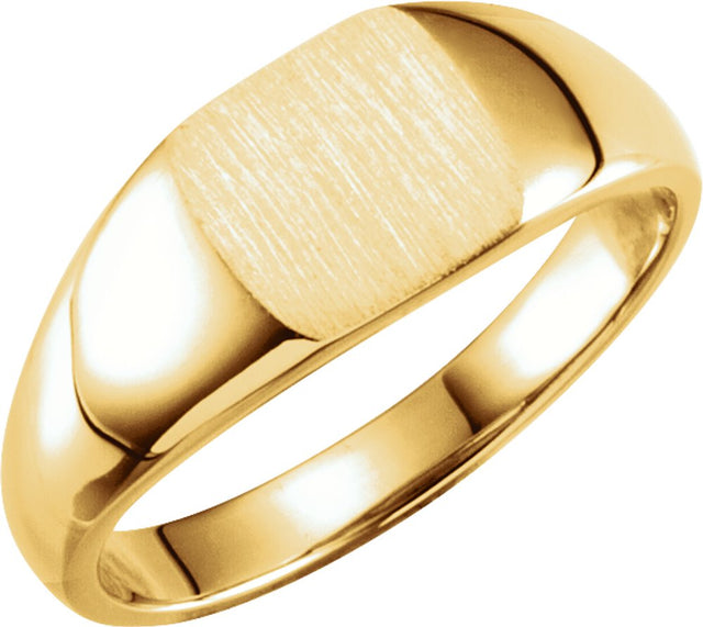14K Yellow Gold 7 mm Square Signet Ring