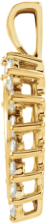 14K Yellow 1/2 CTW Natural Diamond Heart Pendant