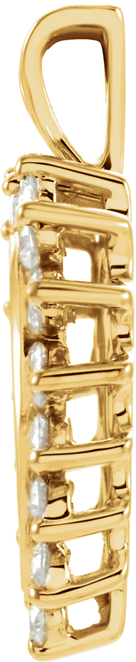 14K Yellow 1/2 CTW Natural Diamond Heart Pendant