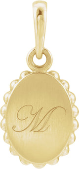 18K Yellow Gold-Plated Sterling Silver Engravable Vintage-Inspired Pendant