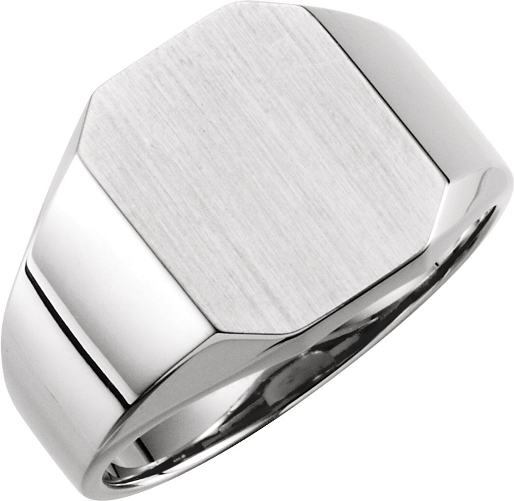 Sterling Silver Octagon Signet Ring