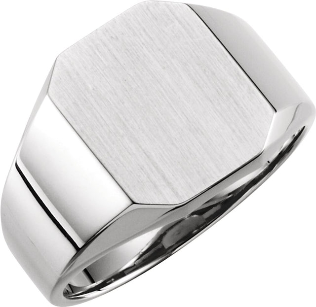 Sterling Silver Octagon Signet Ring
