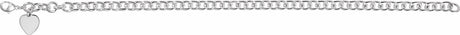 Sterling Silver Engravable Heart Charm 7 1/2" Bracelet