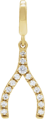 14K Yellow Gold 1/8 CTW Lab-Grown Diamond Wishbone Charm/Pendant
