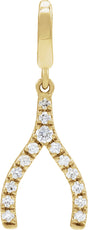 14K Yellow Gold 1/8 CTW Lab-Grown Diamond Wishbone Charm/Pendant