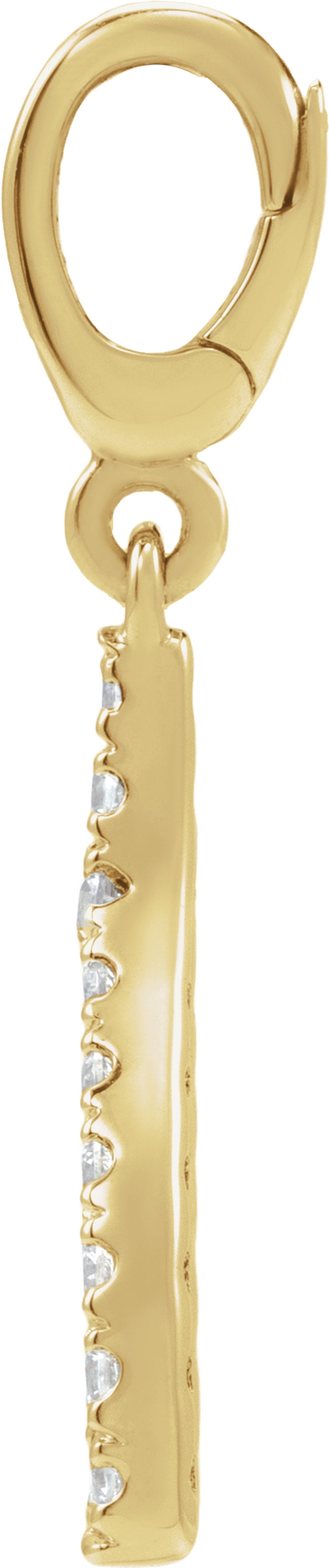 14K Yellow Gold 1/8 CTW Lab-Grown Diamond Wishbone Charm/Pendant