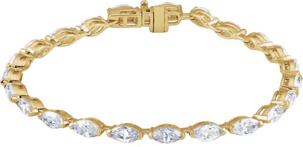14K Yellow Gold 5 3/4 CTW Lab-Grown Diamond Line 7" Bracelet