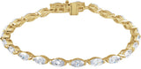 14K Yellow Gold 5 3/4 CTW Lab-Grown Diamond Line 7" Bracelet