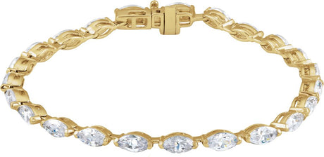 14K Yellow Gold Vermeil 5 3/4 CTW Lab-Grown Diamond Line 7" Bracelet