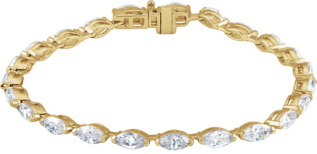 14K Yellow Gold Vermeil 5 3/4 CTW Lab-Grown Diamond Line 7" Bracelet