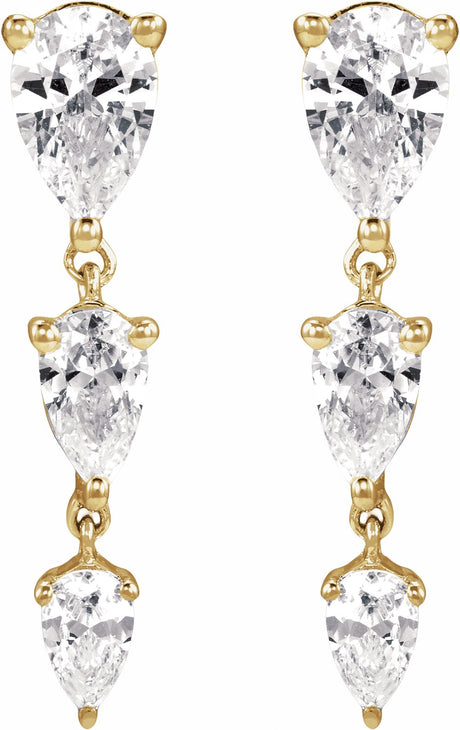 14K Yellow Gold 1 1/4 CTW Lab-Grown Diamond Earrings