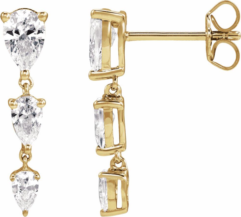 14K Yellow Gold 1 1/4 CTW Lab-Grown Diamond Earrings