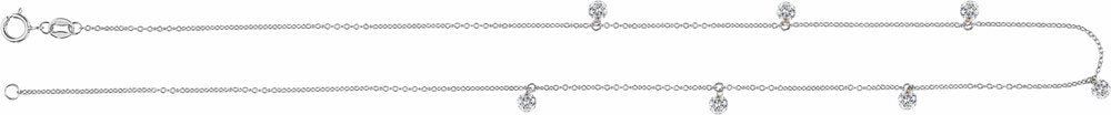 14K White Gold 1 1/8 CTW Lab-Grown Drilled Diamond Seven-Stone Station 16" Necklace