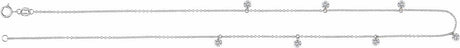 14K White Gold 1 1/8 CTW Lab-Grown Drilled Diamond Seven-Stone Station 16" Necklace