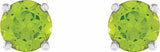 14K White Gold 5 mm Natural Peridot Earrings