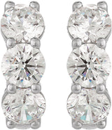14K White Gold 3 CTW Lab-Grown Diamond 15 mm Hoop Earrings