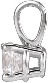 14K White Gold 1/10 CT Lab-Grown Diamond Youth Solitaire Pendant