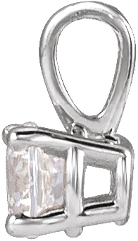 14K White Gold 1/10 CT Lab-Grown Diamond Youth Solitaire Pendant