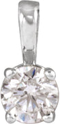 14K White Gold 1/10 CT Lab-Grown Diamond Youth Solitaire Pendant