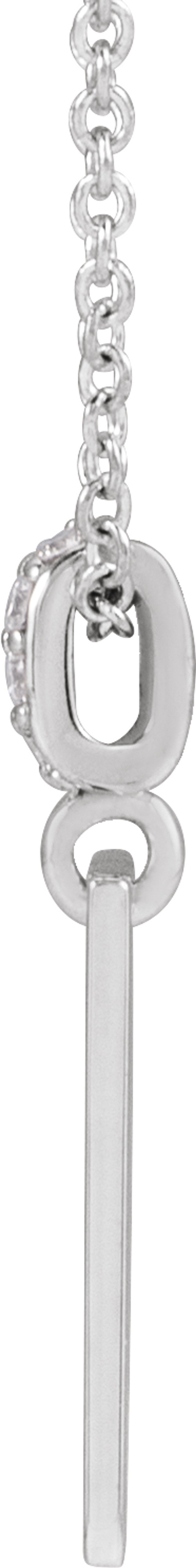 14K White Gold .02 CTW Natural Diamond Engravable 16-18" Necklace 
