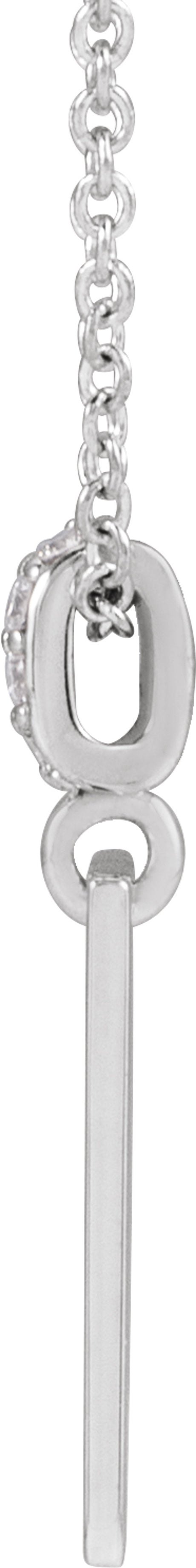 14K White Gold .02 CTW Natural Diamond Engravable 16-18" Necklace 