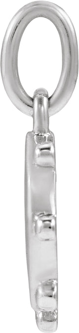 18K Yellow Gold-Plated Sterling Silver Engravable Beaded Pendant