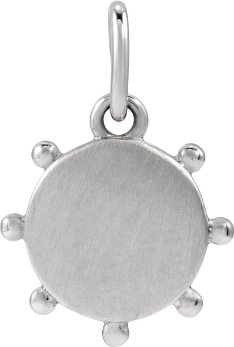 Sterling Silver Engravable Beaded Pendant