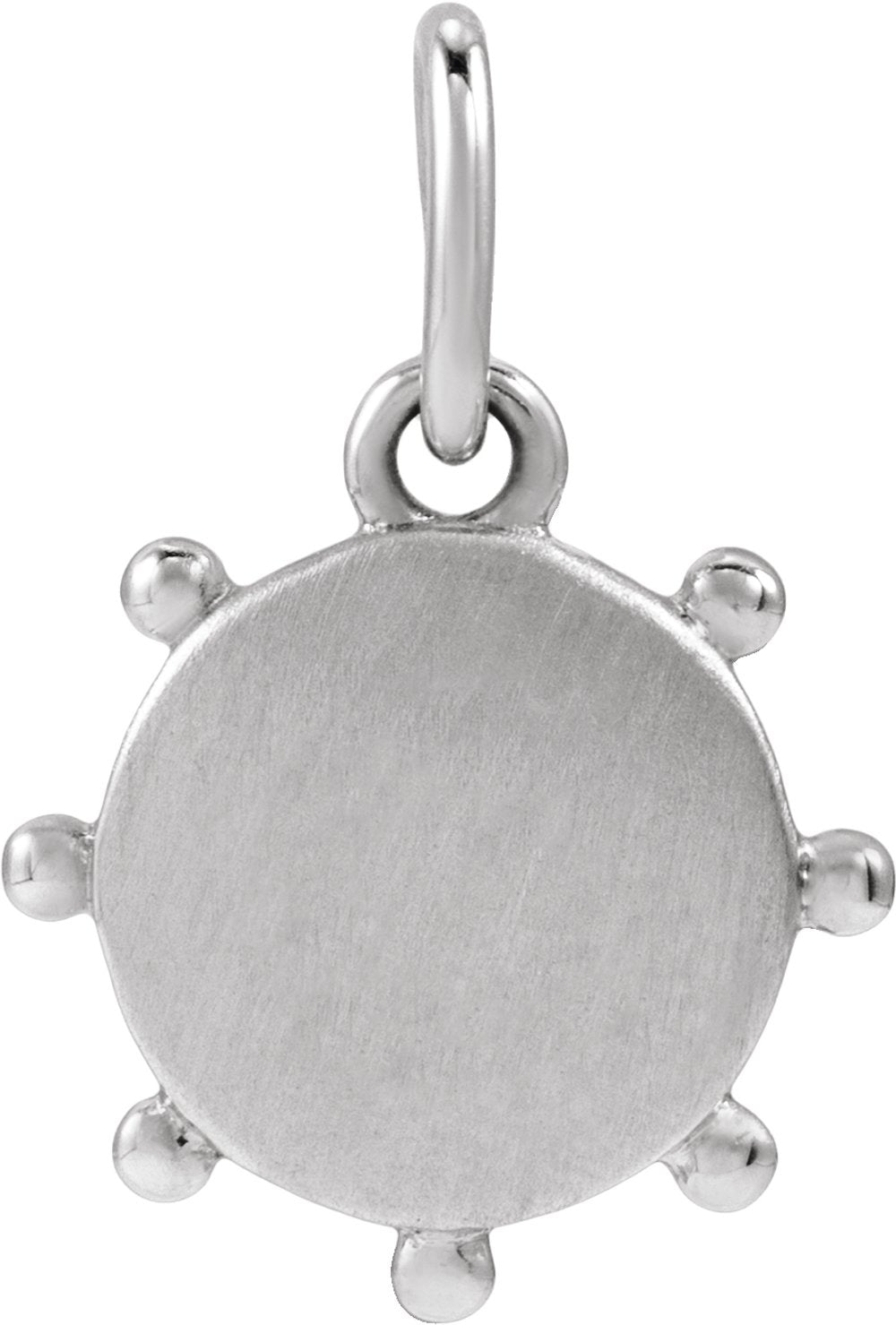 18K Yellow Gold-Plated Sterling Silver Engravable Beaded Pendant