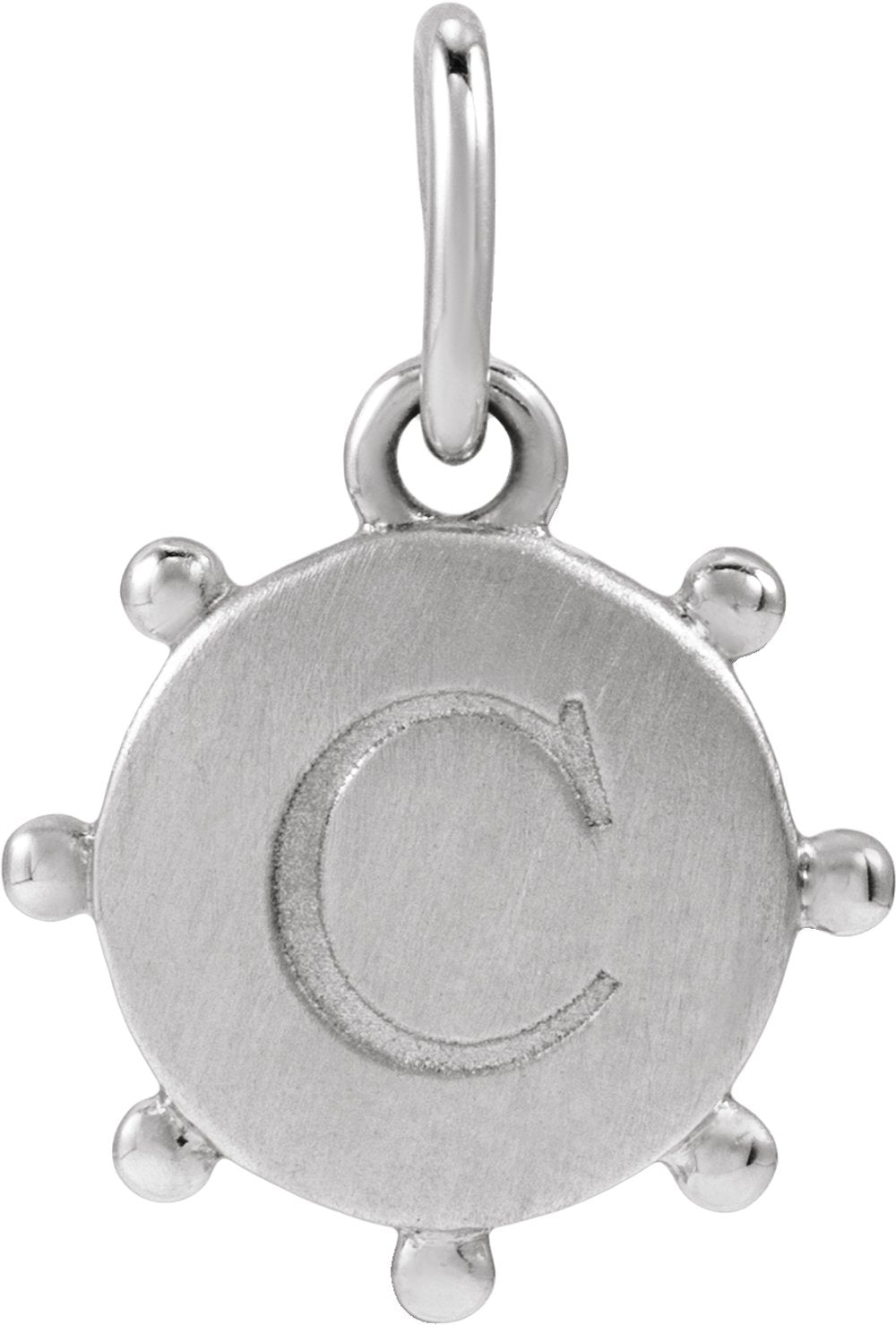 Sterling Silver Engravable Beaded Pendant