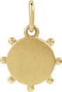 14K Yellow Gold Engravable Beaded Pendant