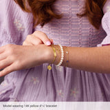 14K Yellow Gold Youth Identification 4.5" Bracelet with Angel Charm 