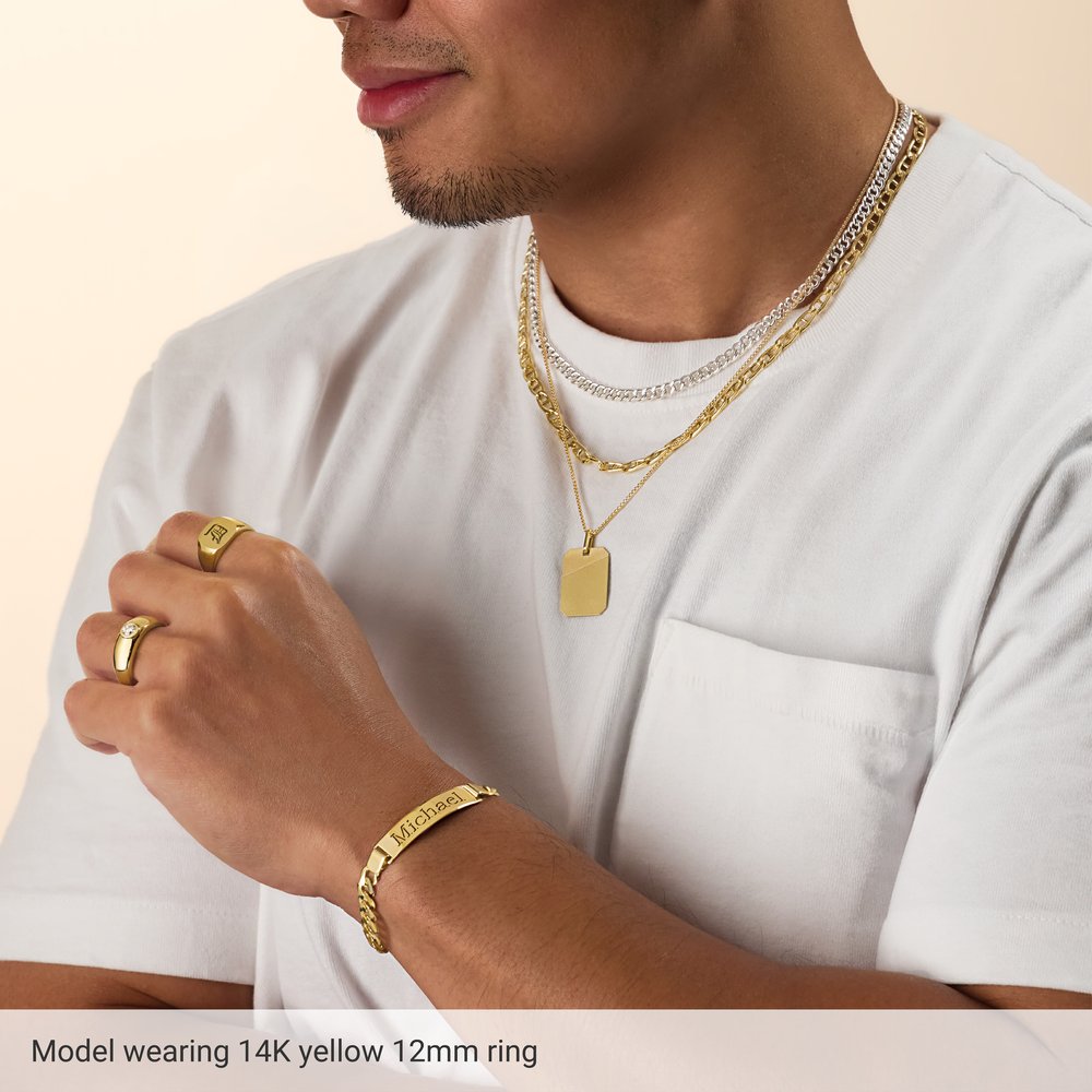 10K Yellow Gold 14 mm Signet Ring