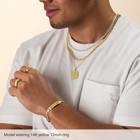 10K Yellow Gold 12 mm Signet Ring
