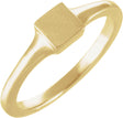 10K Yellow Gold Engravable Square Tapered Signet Ring