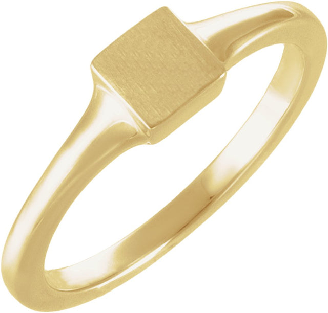 10K Yellow Gold Engravable Square Tapered Signet Ring